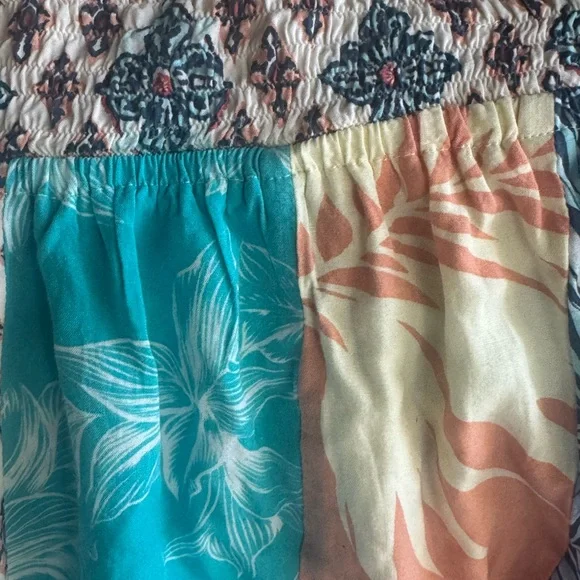 Santiki Strapless Patchwork Flowy Dress - EUC Sz L - Picture 3 of 4